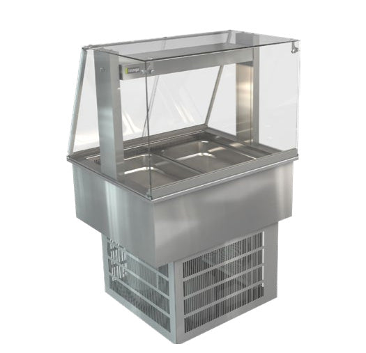 Cossiga LSRF2-FS 2 x 1/1GN Drop In Refrigerated Cold Well with Square Glass